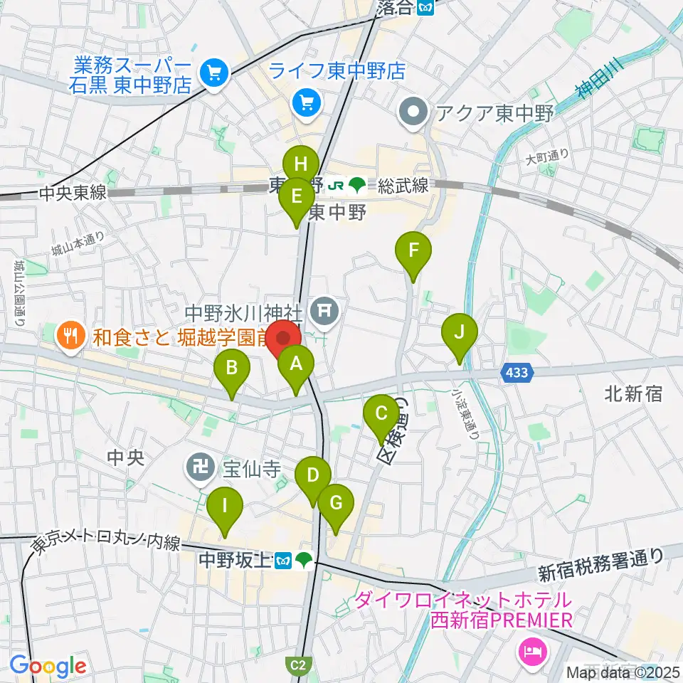 梅若能楽学院会館周辺のコンビニエンスストア一覧地図