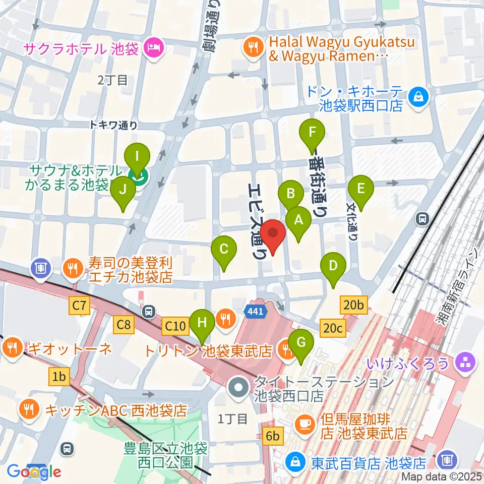 池袋演芸場周辺のコンビニエンスストア一覧地図