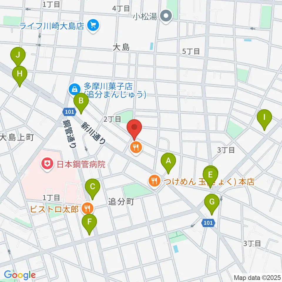 大島劇場周辺のコンビニエンスストア一覧地図