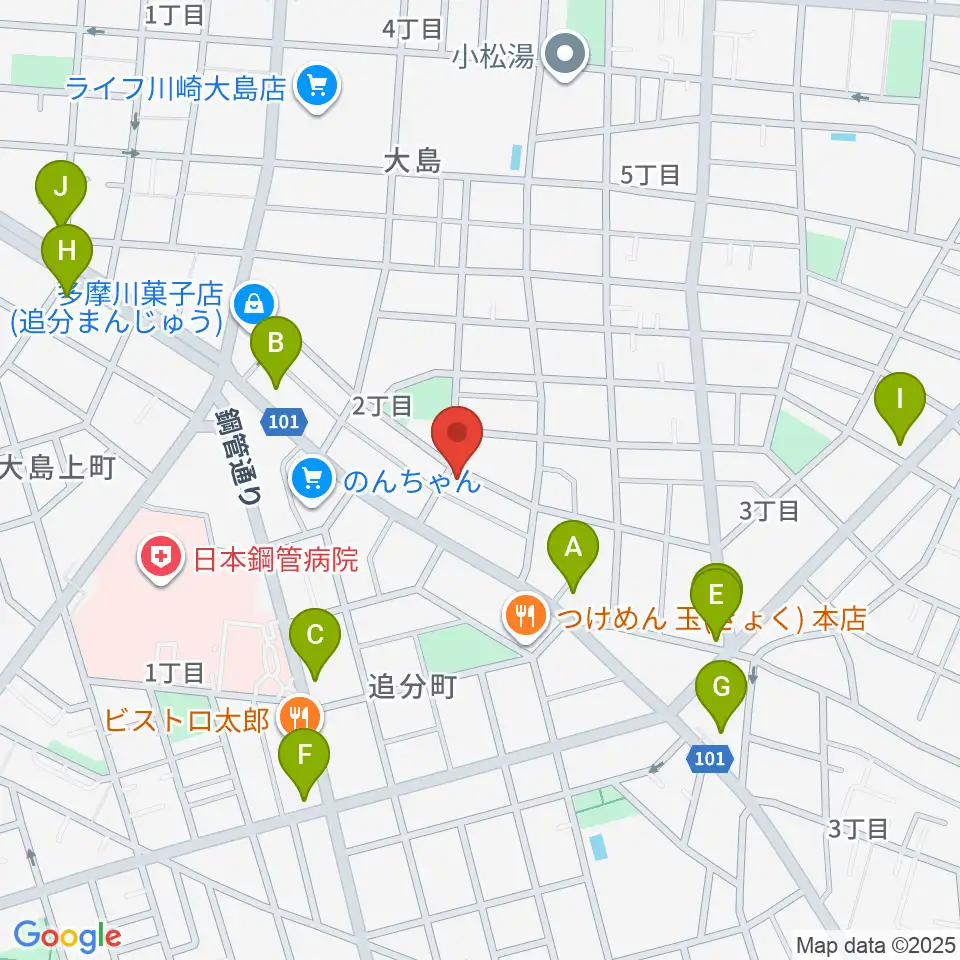 大島劇場周辺のコンビニエンスストア一覧地図