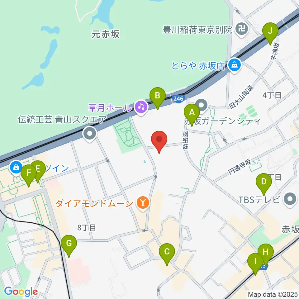 ドイツ文化会館 OAGホール周辺のコンビニエンスストア一覧地図