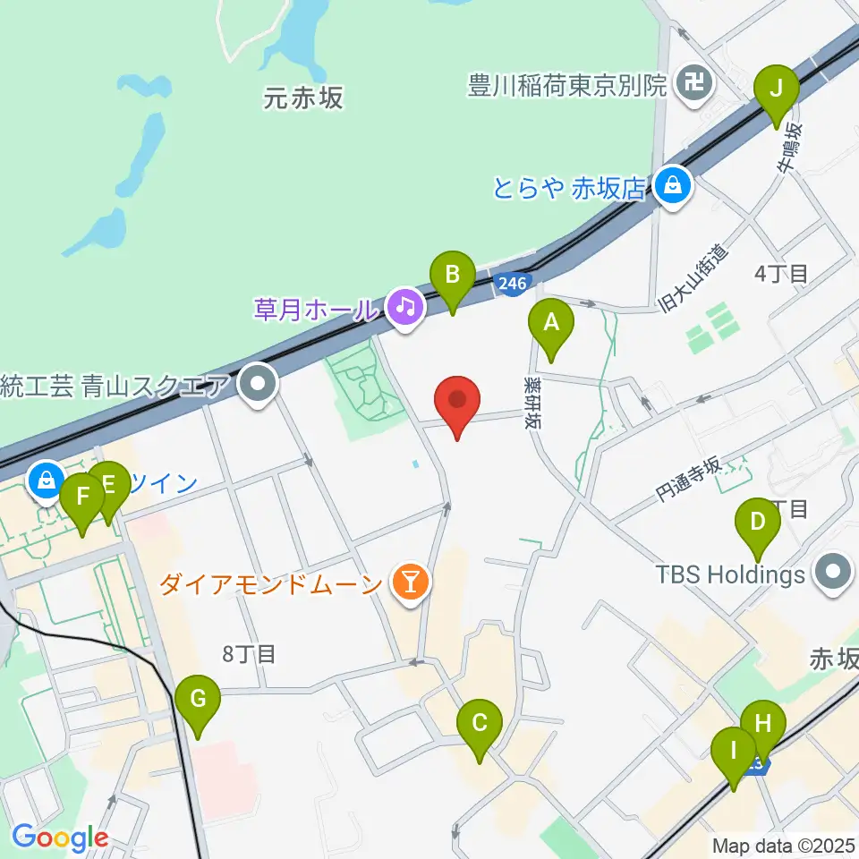 ドイツ文化会館 OAGホール周辺のコンビニエンスストア一覧地図
