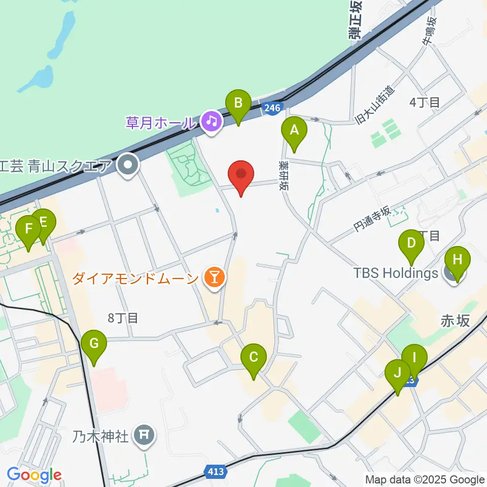 ドイツ文化会館 OAGホール周辺のコンビニエンスストア一覧地図