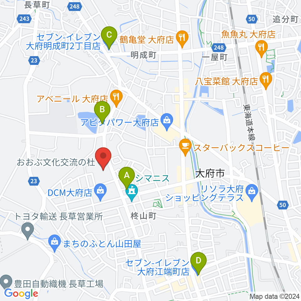 おおぶ文化交流の杜 allobu周辺のコンビニエンスストア一覧地図