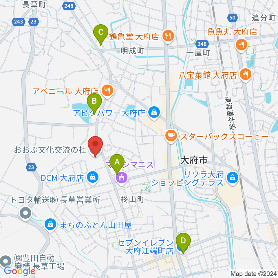 おおぶ文化交流の杜 allobu周辺のコンビニエンスストア一覧地図