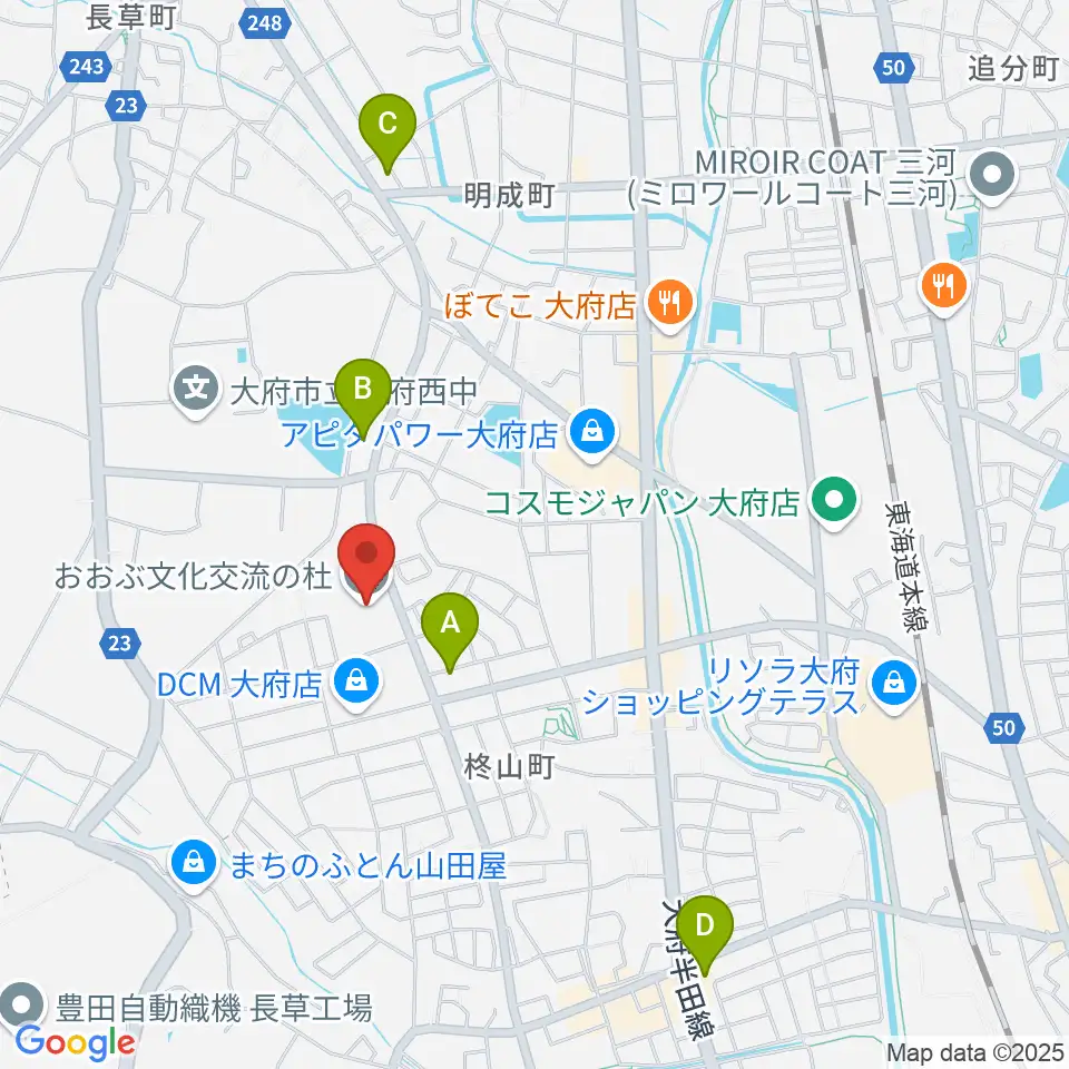 おおぶ文化交流の杜 allobu周辺のコンビニエンスストア一覧地図