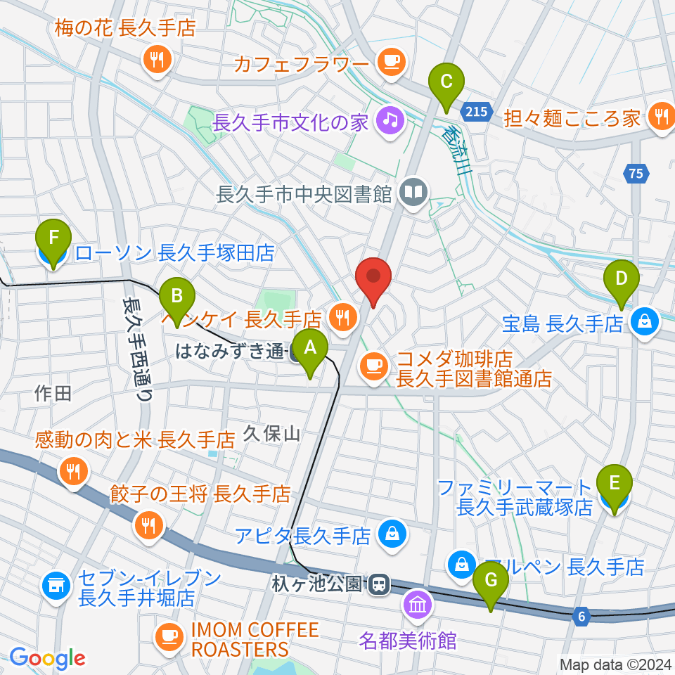 シンフォニア楽器 長久手店周辺のコンビニエンスストア一覧地図