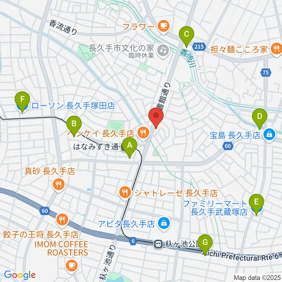 シンフォニア楽器 長久手店周辺のコンビニエンスストア一覧地図