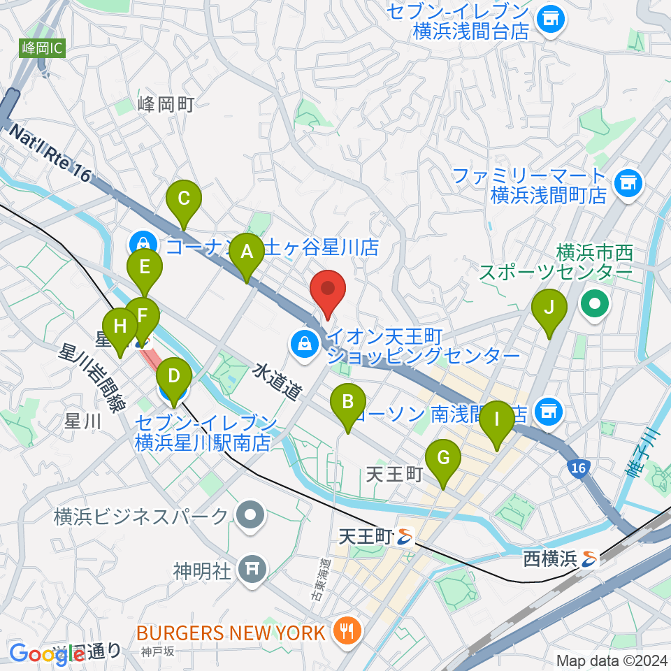 横浜峰岡ピアノ調律周辺のコンビニエンスストア一覧地図