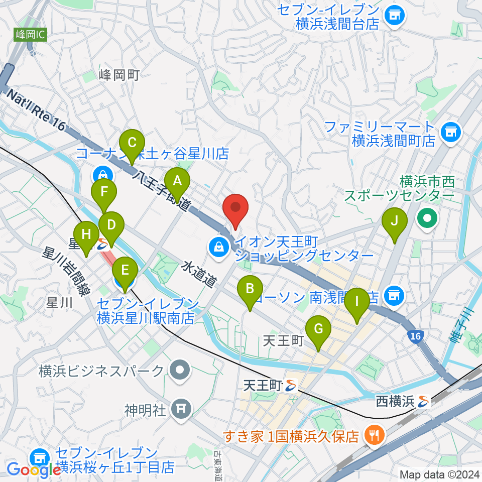 横浜峰岡ピアノ調律周辺のコンビニエンスストア一覧地図