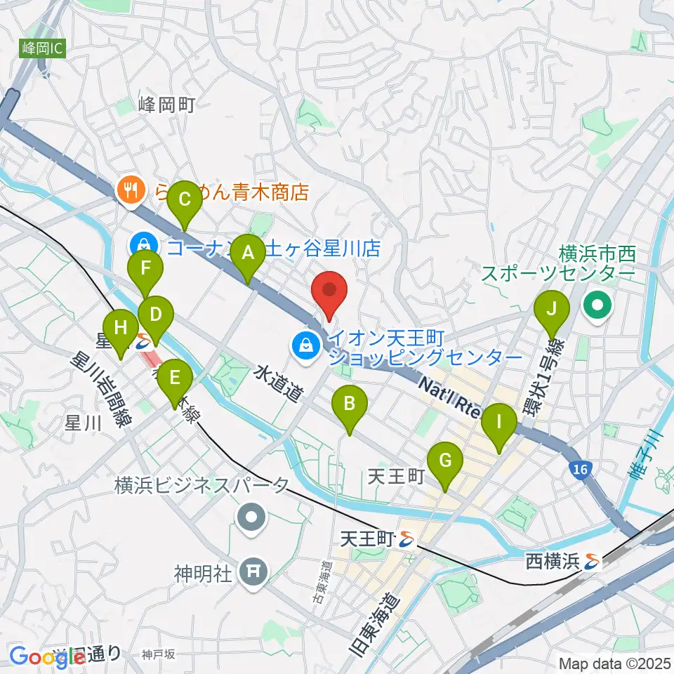 横浜峰岡ピアノ調律周辺のコンビニエンスストア一覧地図
