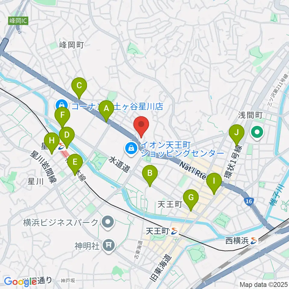 横浜峰岡ピアノ調律周辺のコンビニエンスストア一覧地図