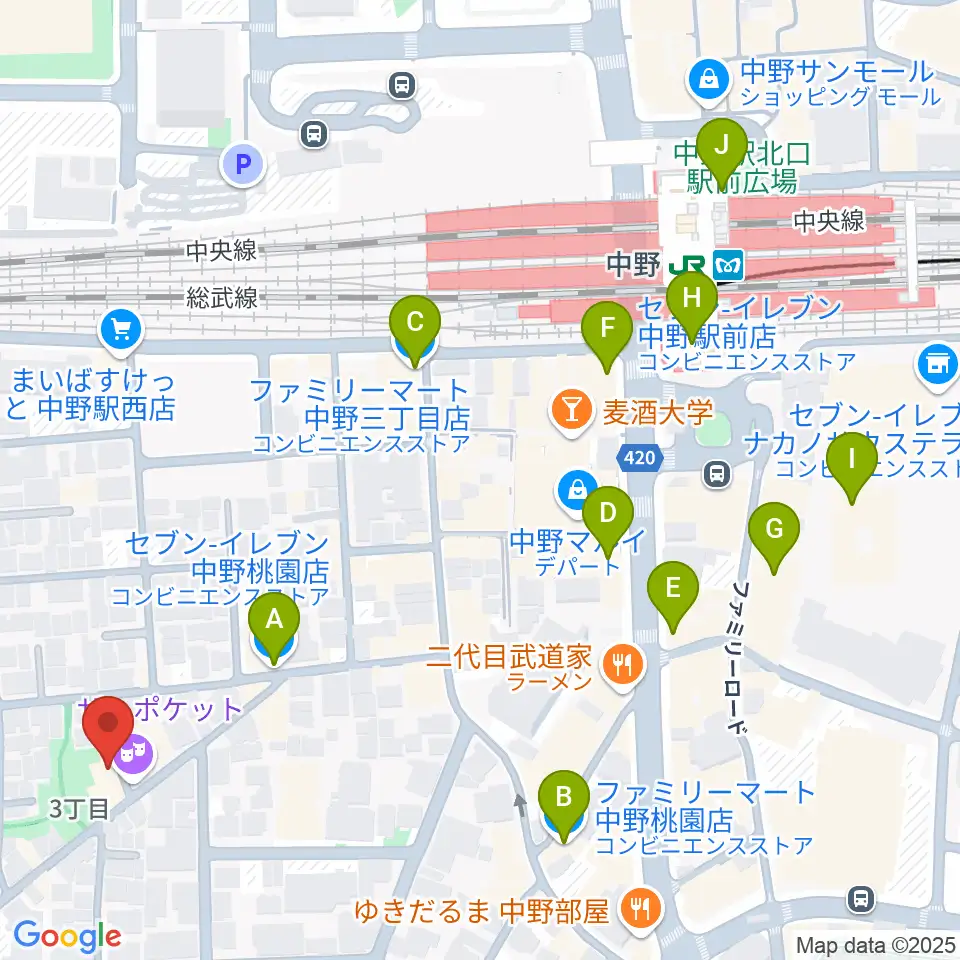 劇場MOMO周辺のコンビニエンスストア一覧地図