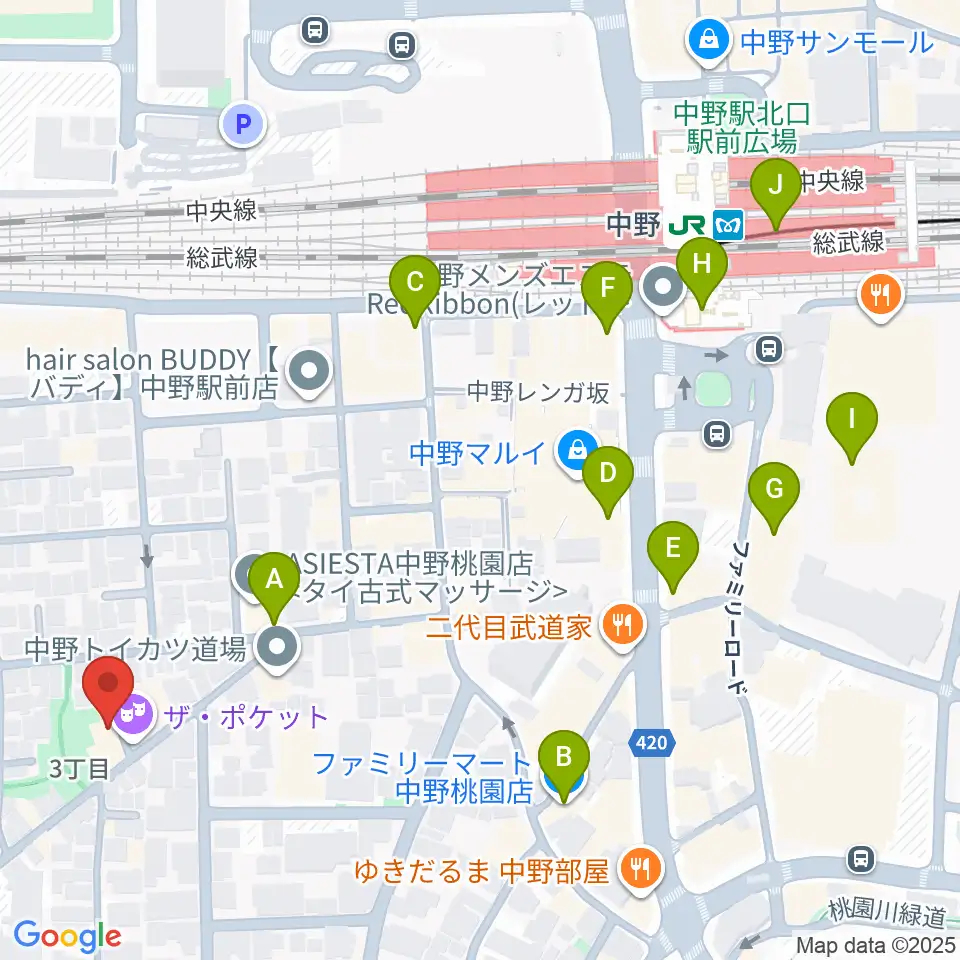 劇場MOMO周辺のコンビニエンスストア一覧地図
