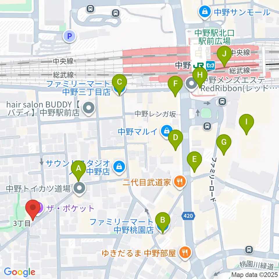 テアトルBONBON周辺のコンビニエンスストア一覧地図
