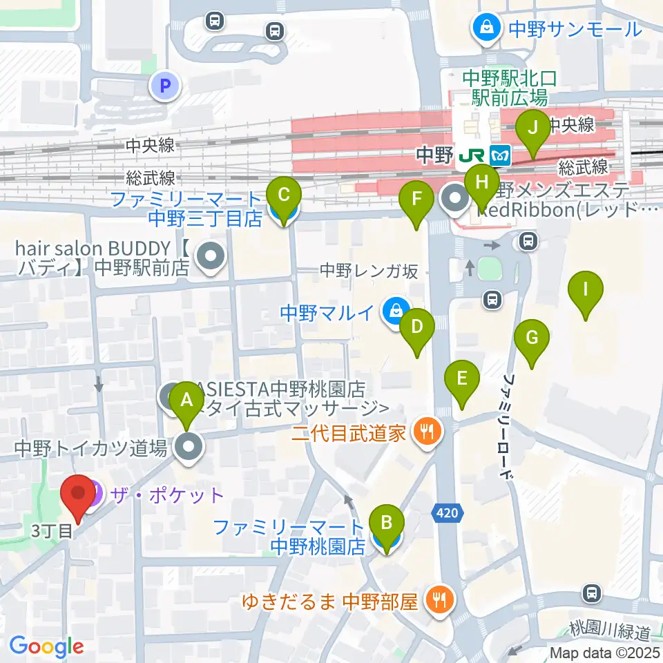 テアトルBONBON周辺のコンビニエンスストア一覧地図