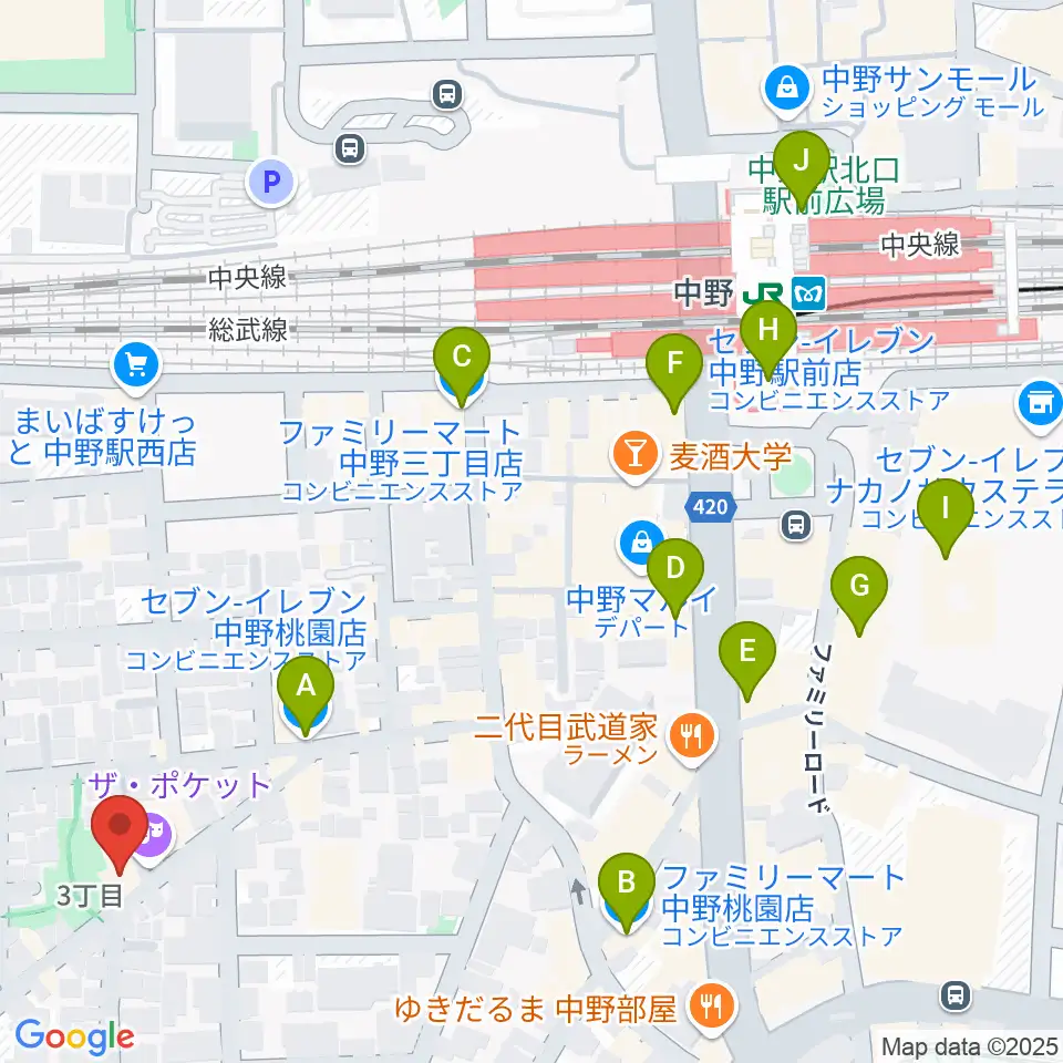 劇場HOPE周辺のコンビニエンスストア一覧地図