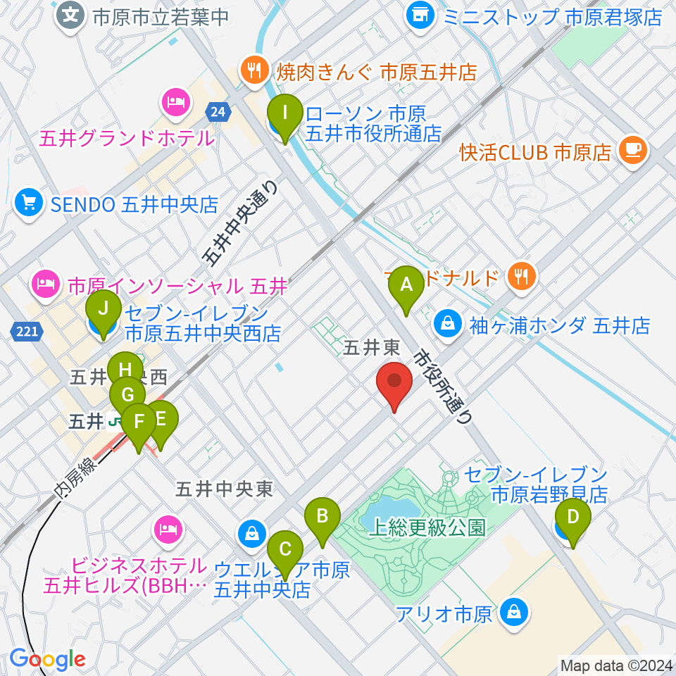 シツデン楽器周辺のコンビニエンスストア一覧地図