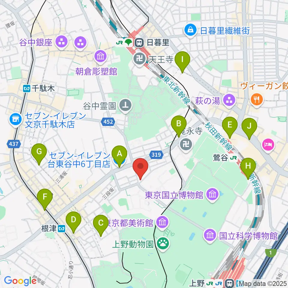 上野Untitled周辺のコンビニエンスストア一覧地図