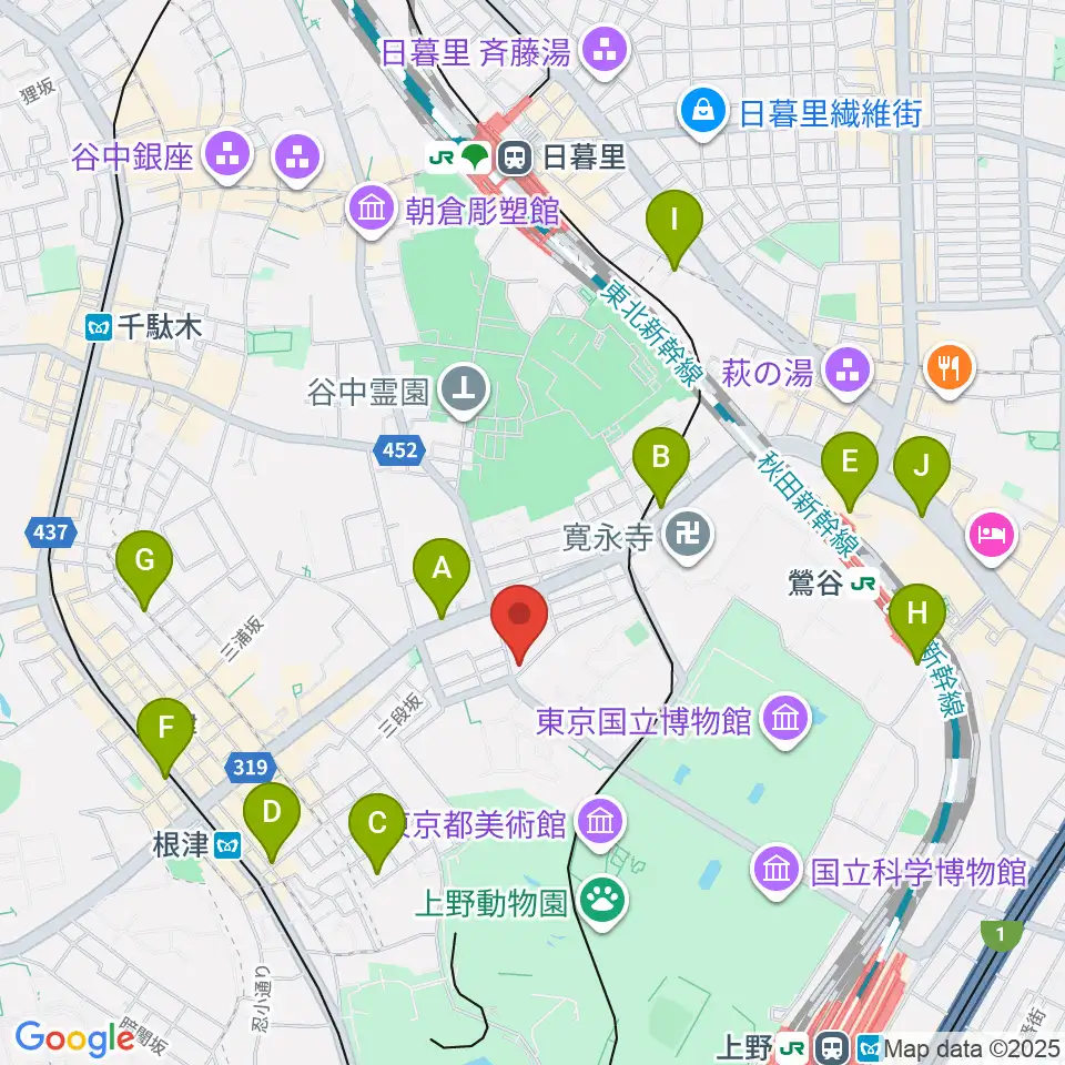 上野Untitled周辺のコンビニエンスストア一覧地図