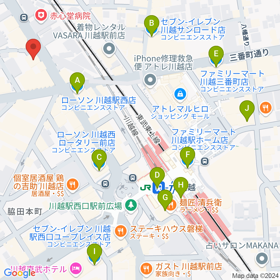 Voce ヴォーチェ周辺のコンビニエンスストア一覧地図