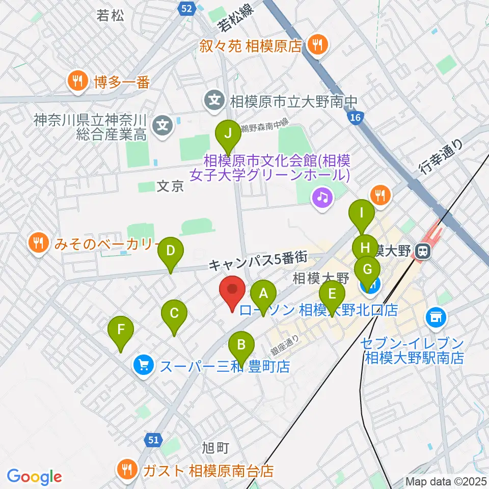 相模原南市民ホール周辺のコンビニエンスストア一覧地図