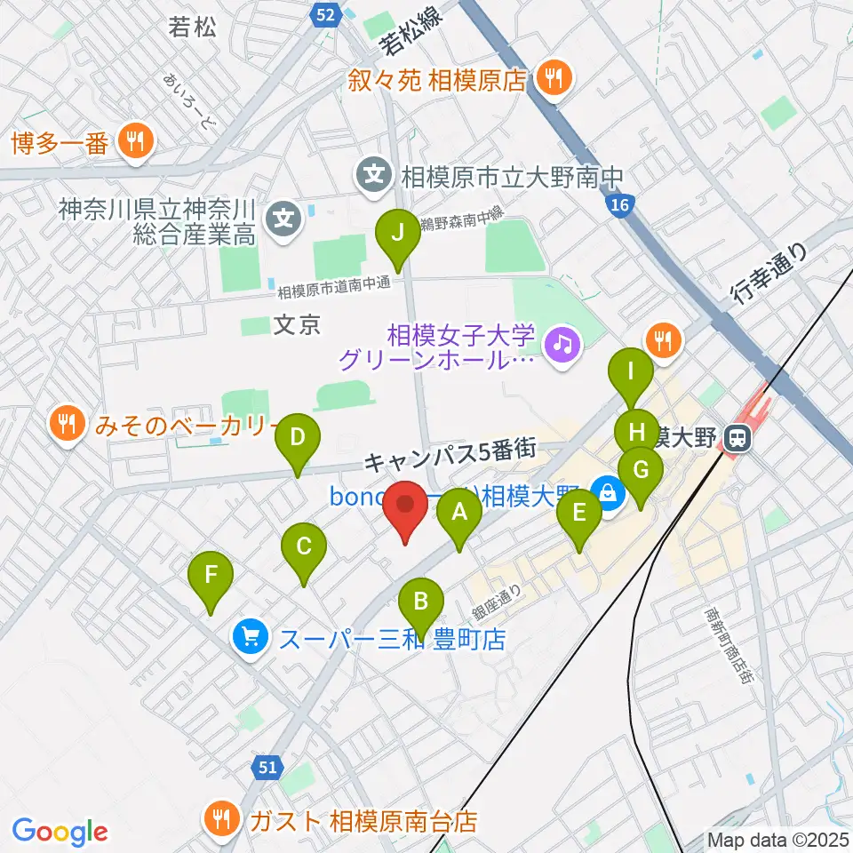 相模原南市民ホール周辺のコンビニエンスストア一覧地図
