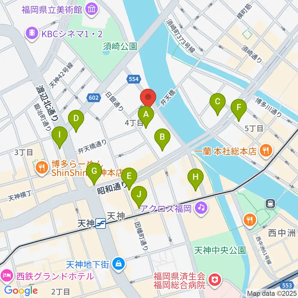 セブンカラーズアーティスト福岡天神校周辺のコンビニエンスストア一覧地図