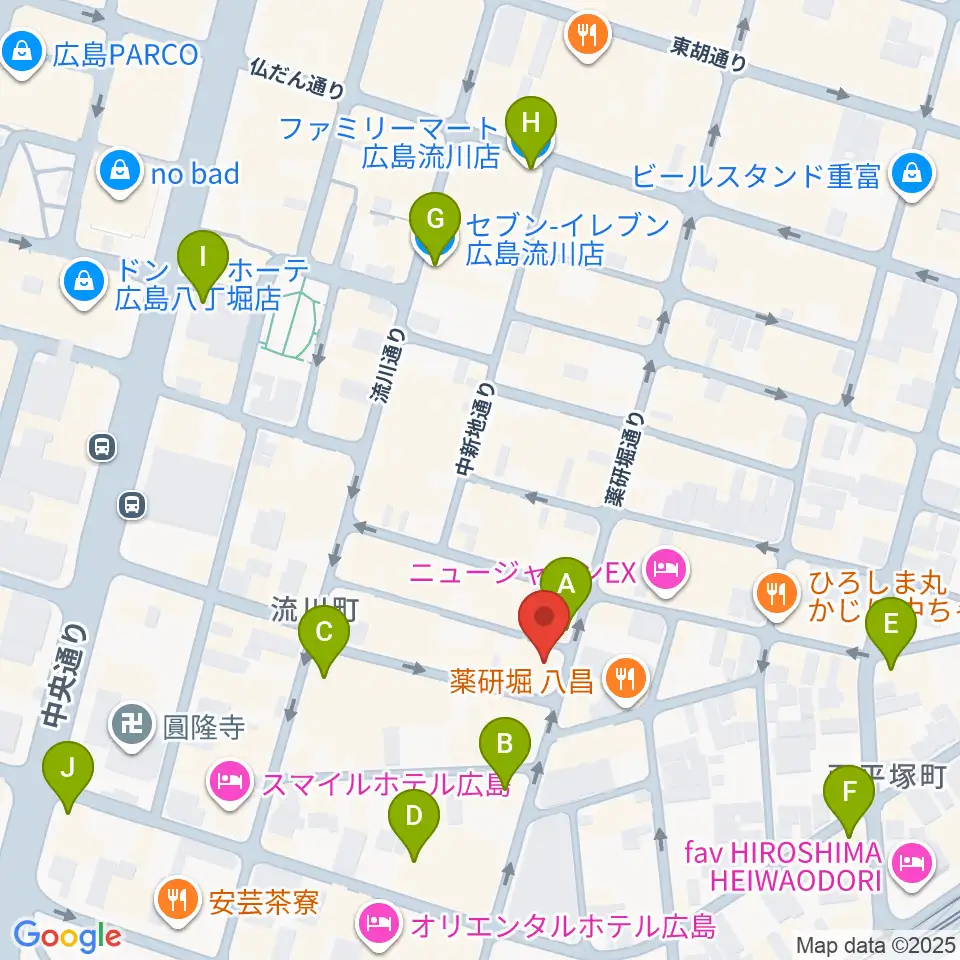 クラブクリーム広島周辺のコンビニエンスストア一覧地図