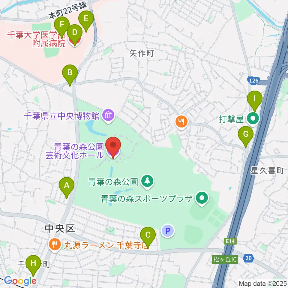 青葉の森公園芸術文化ホール周辺のコンビニエンスストア一覧地図