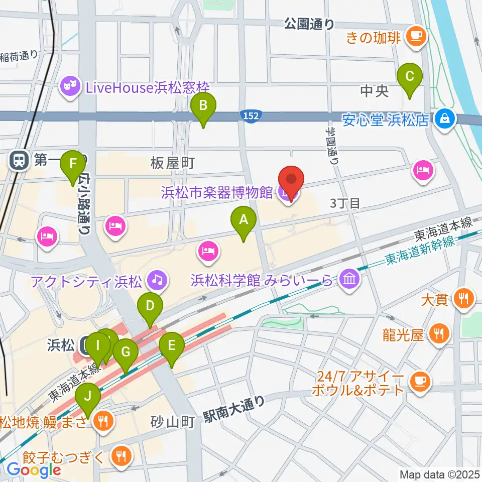 アクトシティ浜松 研修交流センター周辺のコンビニエンスストア一覧地図
