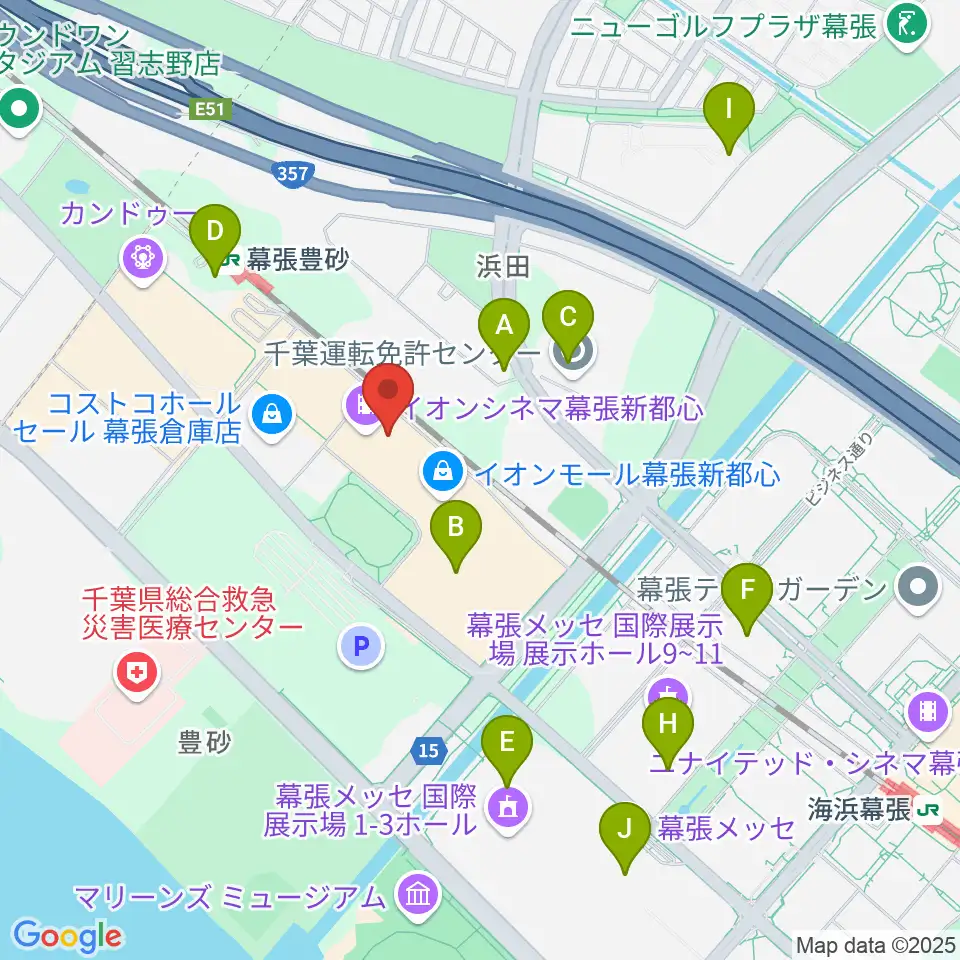 よしもと幕張イオンモール劇場周辺のコンビニエンスストア一覧地図