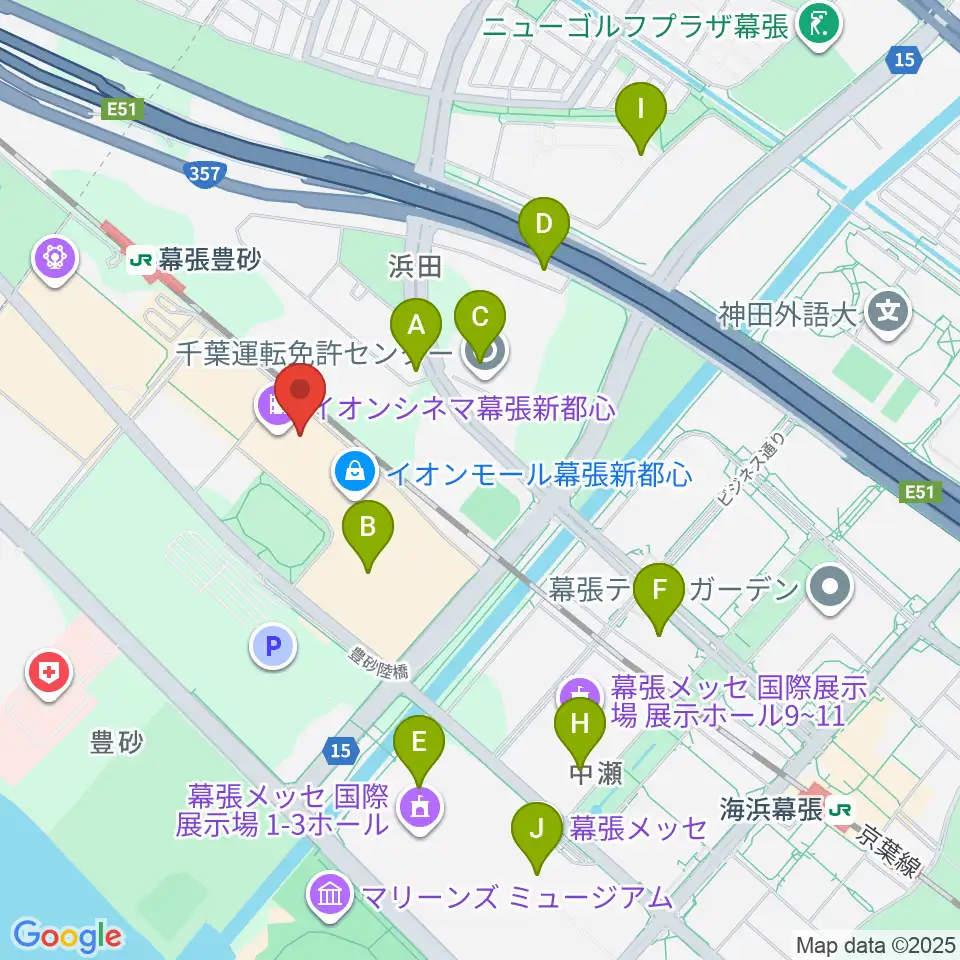 よしもと幕張イオンモール劇場周辺のコンビニエンスストア一覧地図