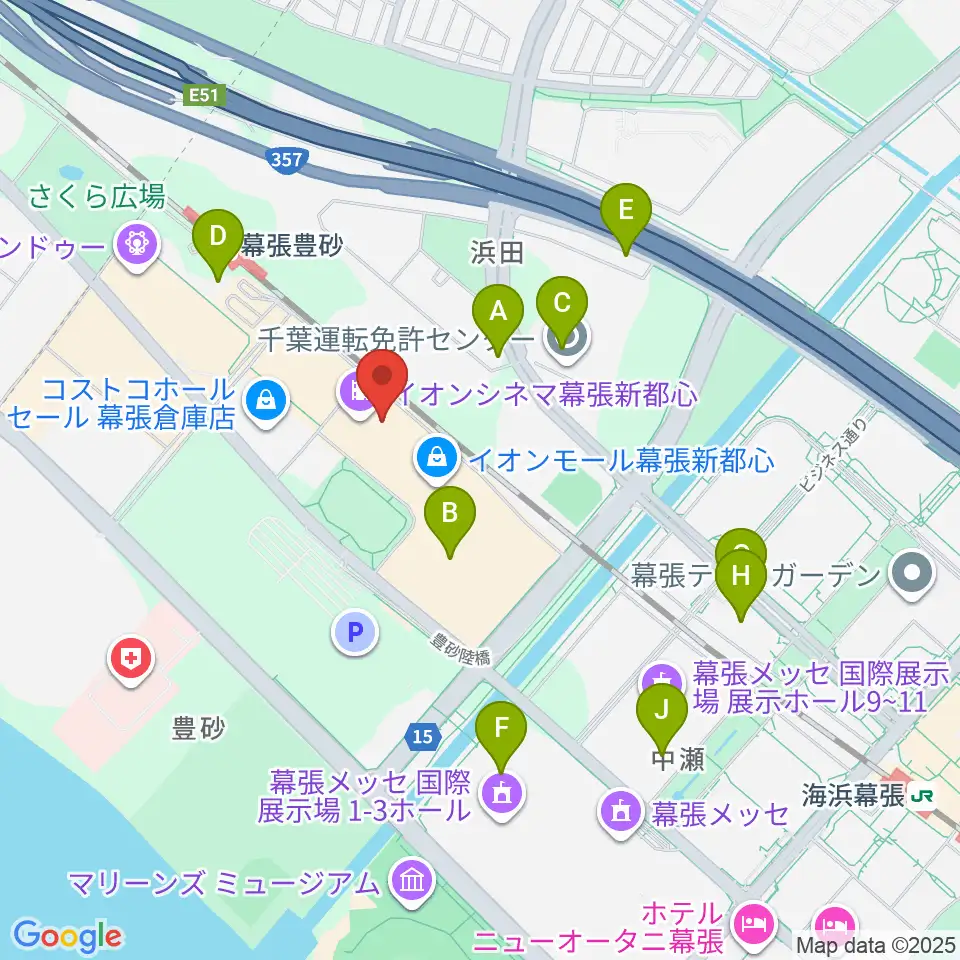 よしもと幕張イオンモール劇場周辺のコンビニエンスストア一覧地図