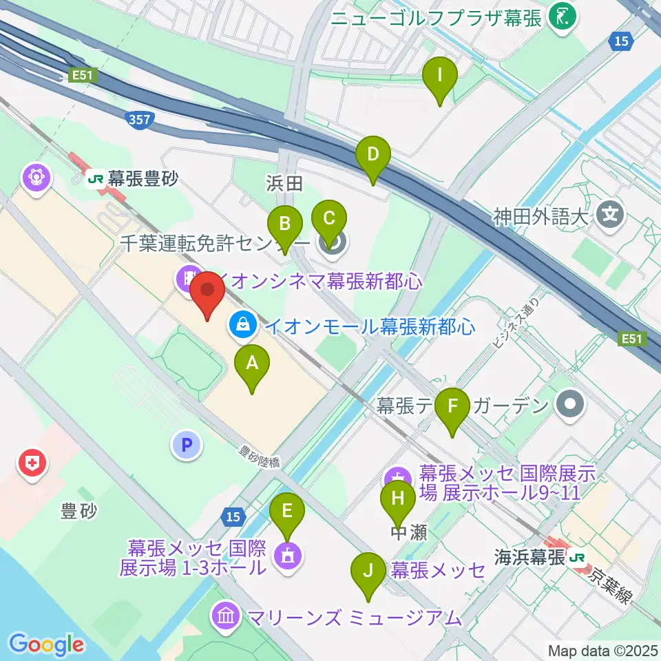 島村楽器 イオンモール幕張新都心店周辺のコンビニエンスストア一覧地図