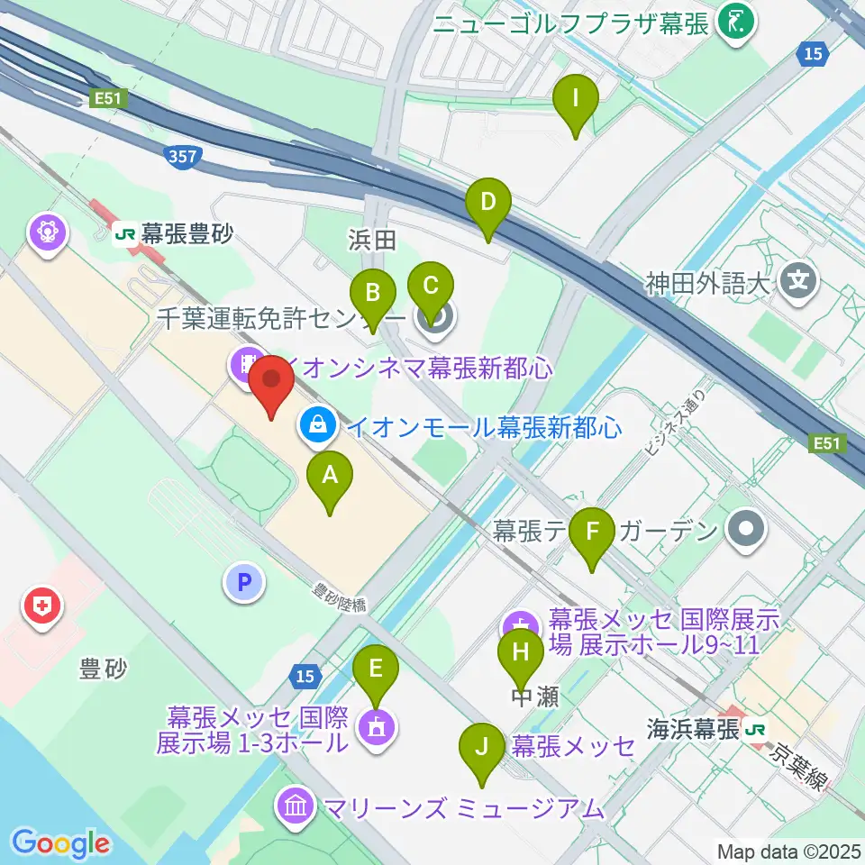 島村楽器 イオンモール幕張新都心店周辺のコンビニエンスストア一覧地図