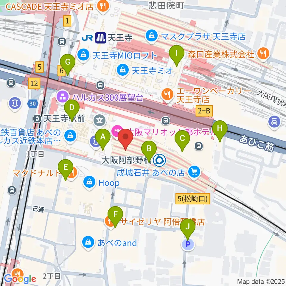 近鉄アート館周辺のコンビニエンスストア一覧地図