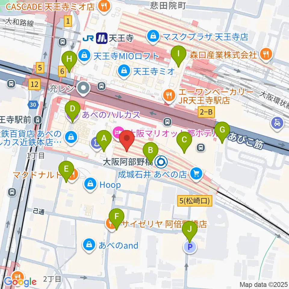 近鉄アート館周辺のコンビニエンスストア一覧地図
