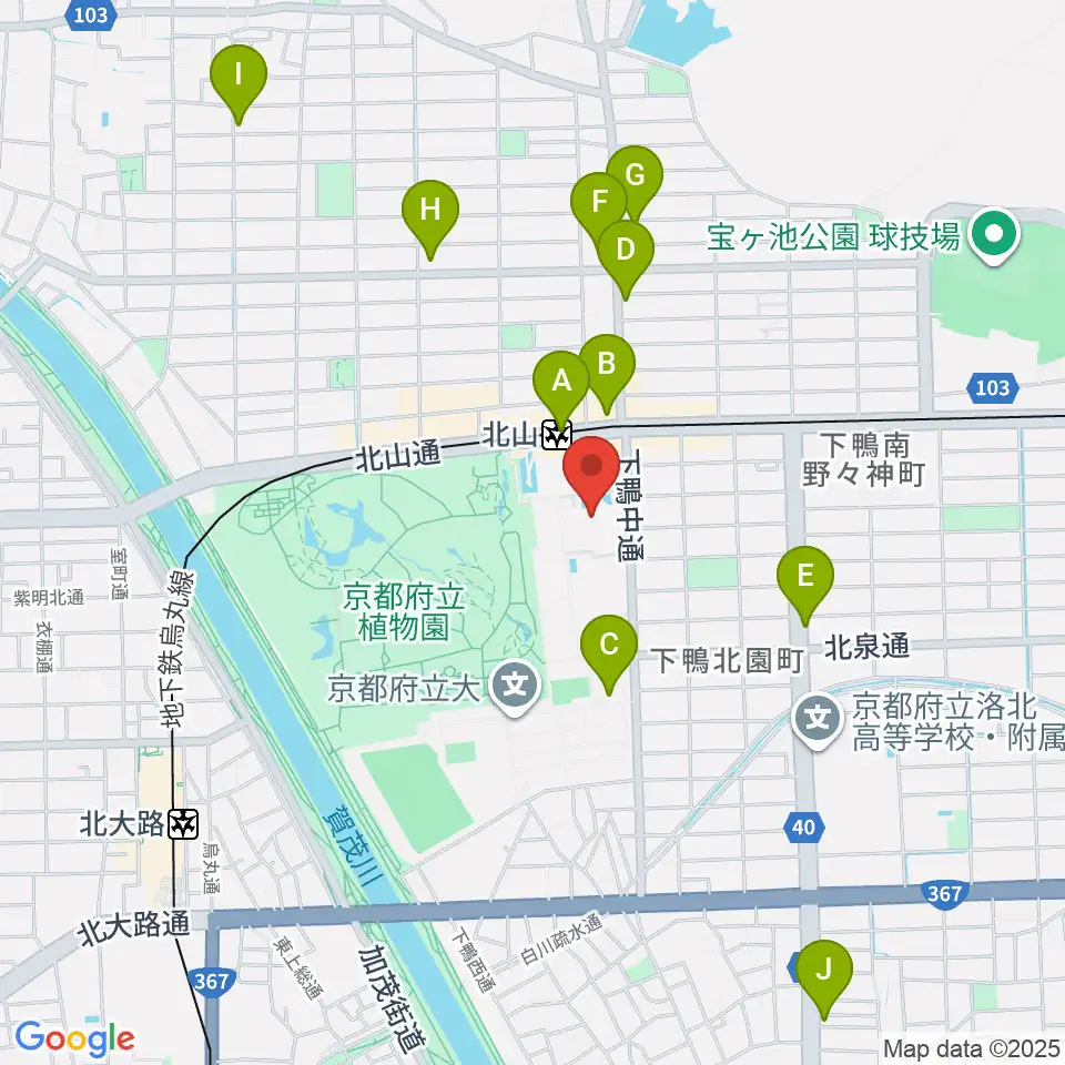 京都コンサートホール周辺のコンビニエンスストア一覧地図
