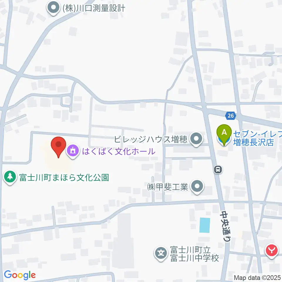 はくばく文化ホール周辺のコンビニエンスストア一覧地図