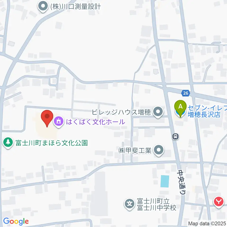 はくばく文化ホール周辺のコンビニエンスストア一覧地図
