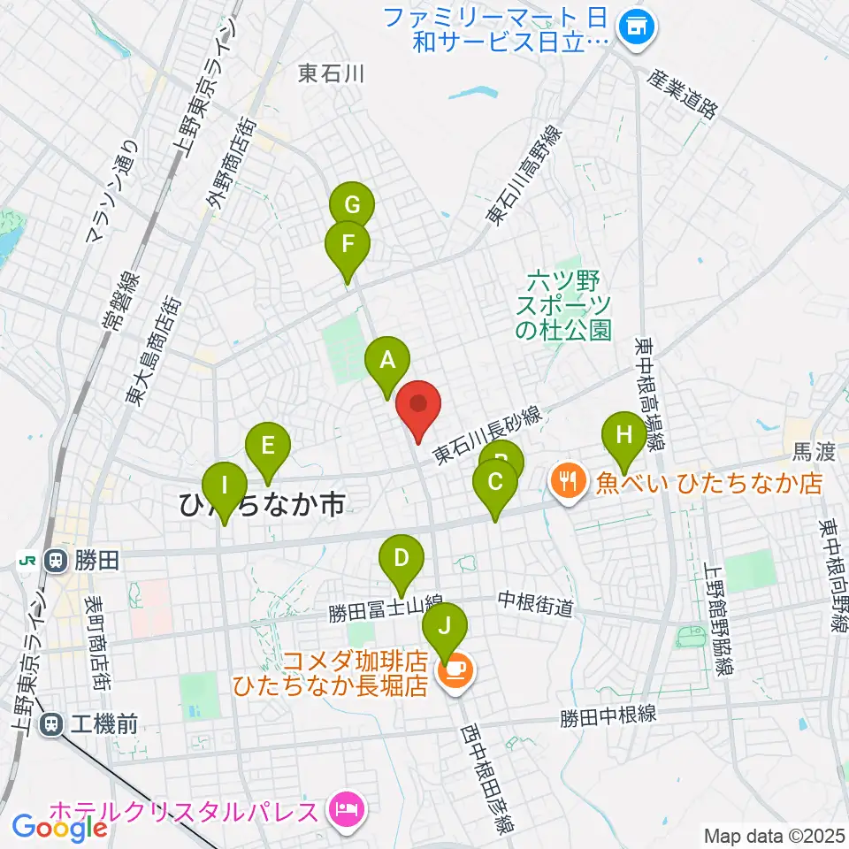 ブリックスホール周辺のコンビニエンスストア一覧地図