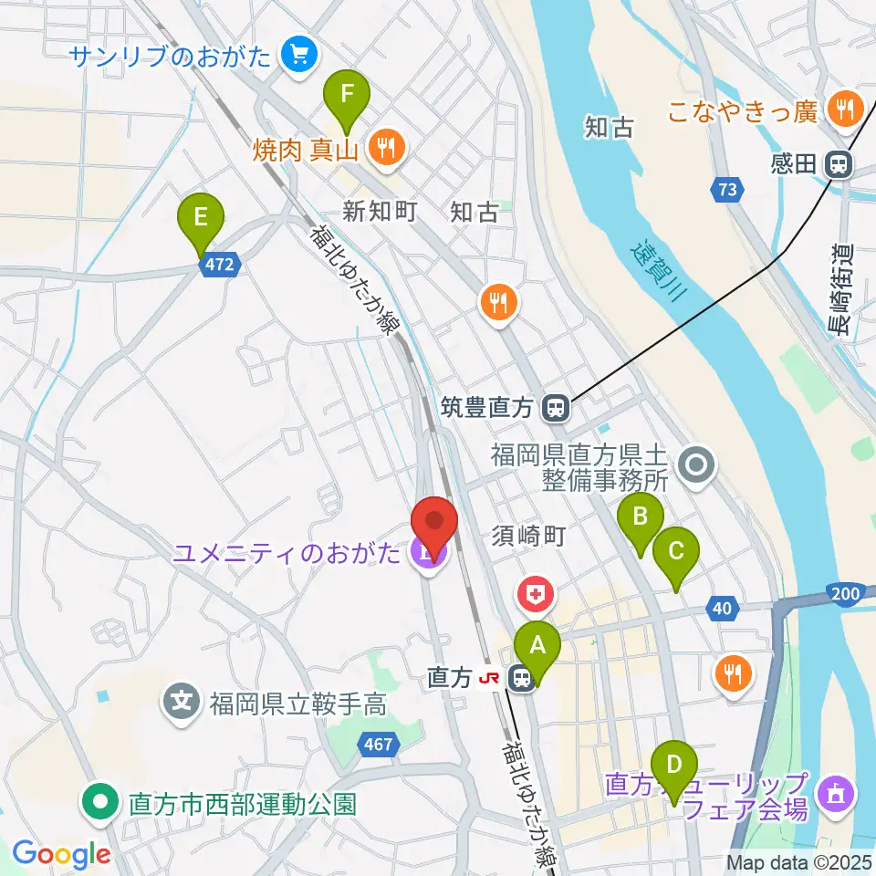 ユメニティのおがた周辺のコンビニエンスストア一覧地図