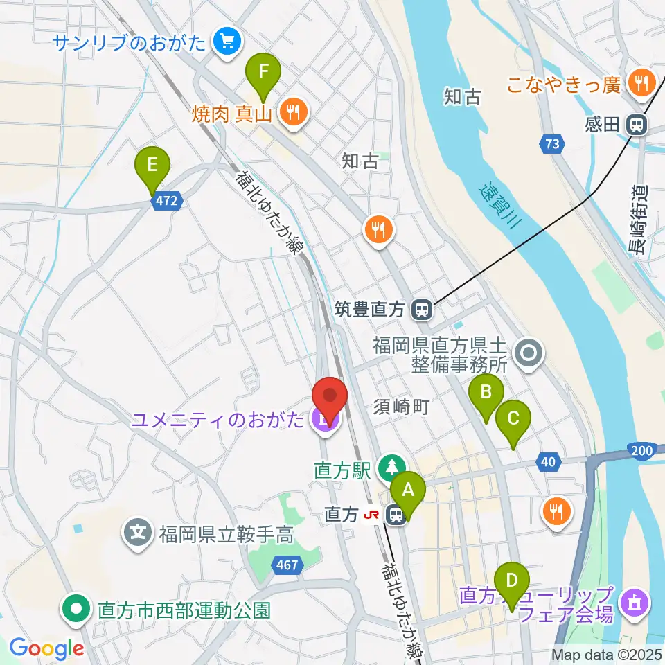 ユメニティのおがた周辺のコンビニエンスストア一覧地図