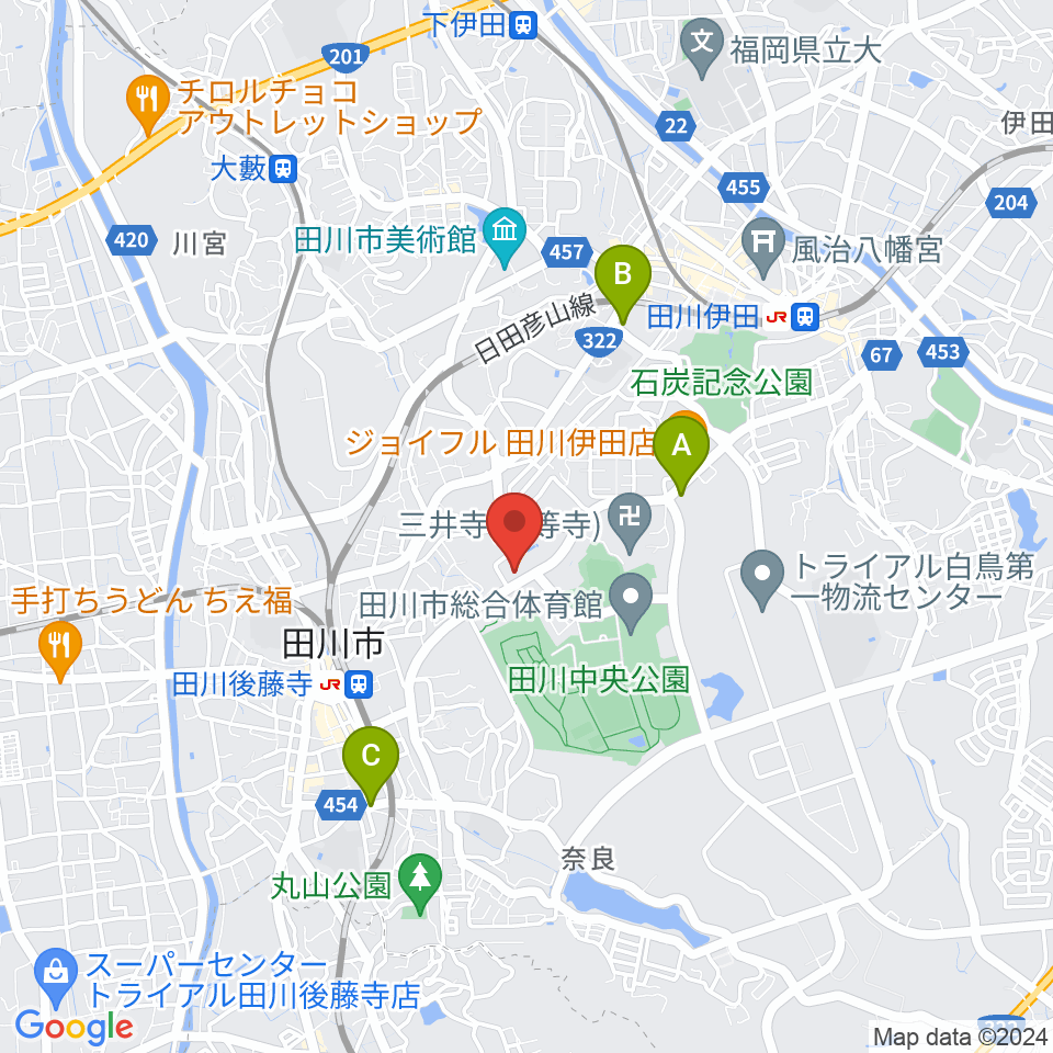 田川文化センター周辺のコンビニエンスストア一覧地図