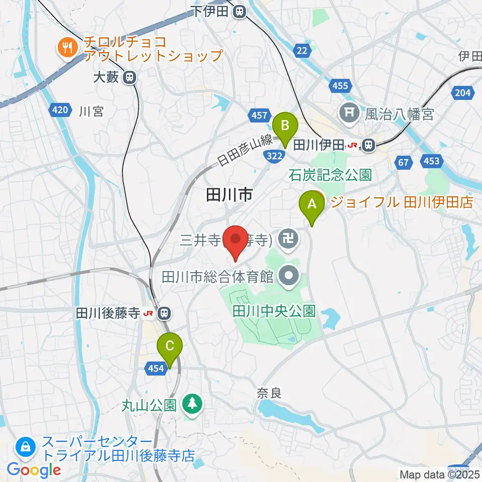 田川文化センター周辺のコンビニエンスストア一覧地図