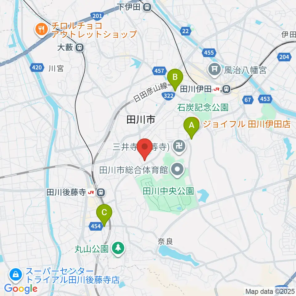 田川文化センター周辺のコンビニエンスストア一覧地図