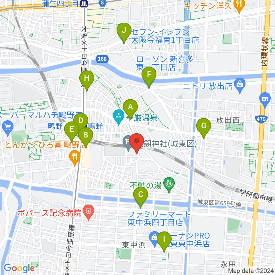 カワセドラムスクール周辺のコンビニエンスストア一覧地図