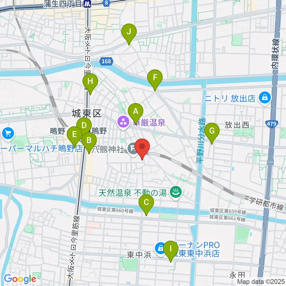 カワセドラムスクール周辺のコンビニエンスストア一覧地図