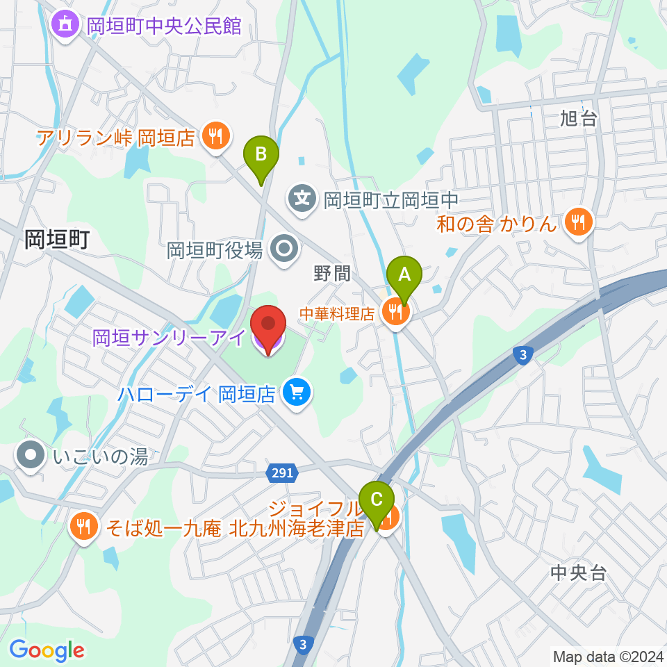 岡垣サンリーアイ周辺のコンビニエンスストア一覧地図